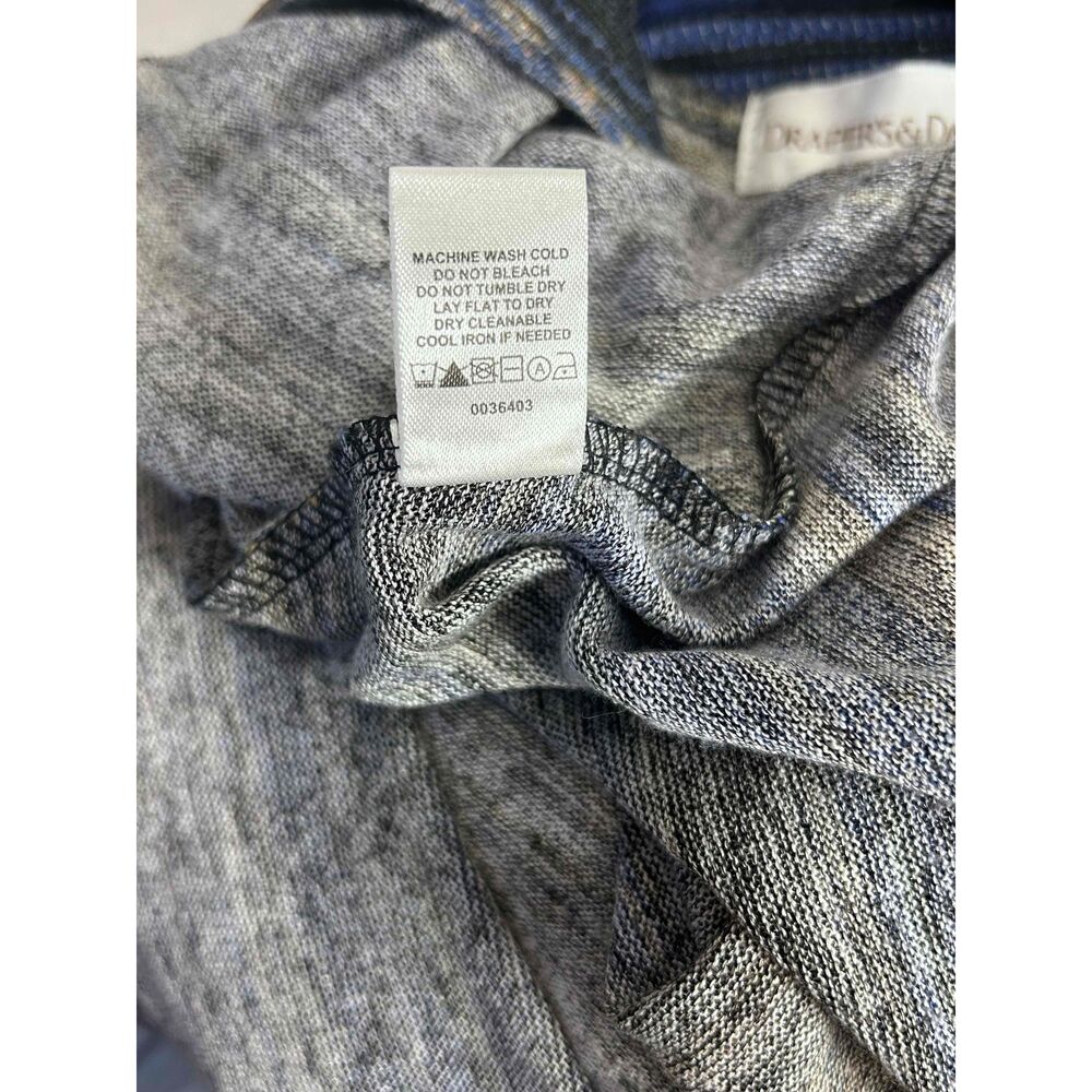Drapers & Damons Womens Gray Blue Striped Long‎ Sleeve Cowl Neck Tunic Top Small - Picture 6 of 6